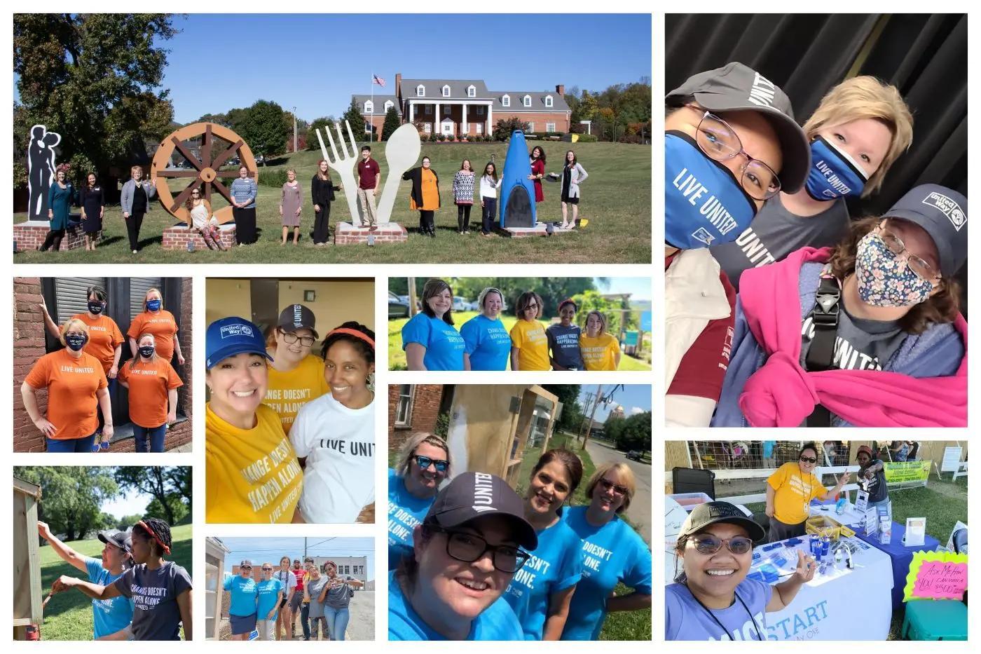 Collage of images of volunteers